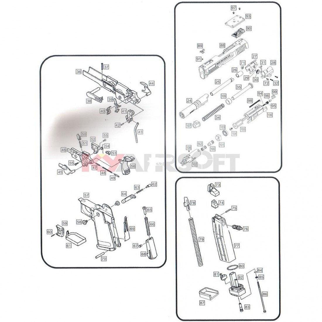WE HICapa Force 5.1 Part 109 (Recoil spring spacer) HiCapa Series