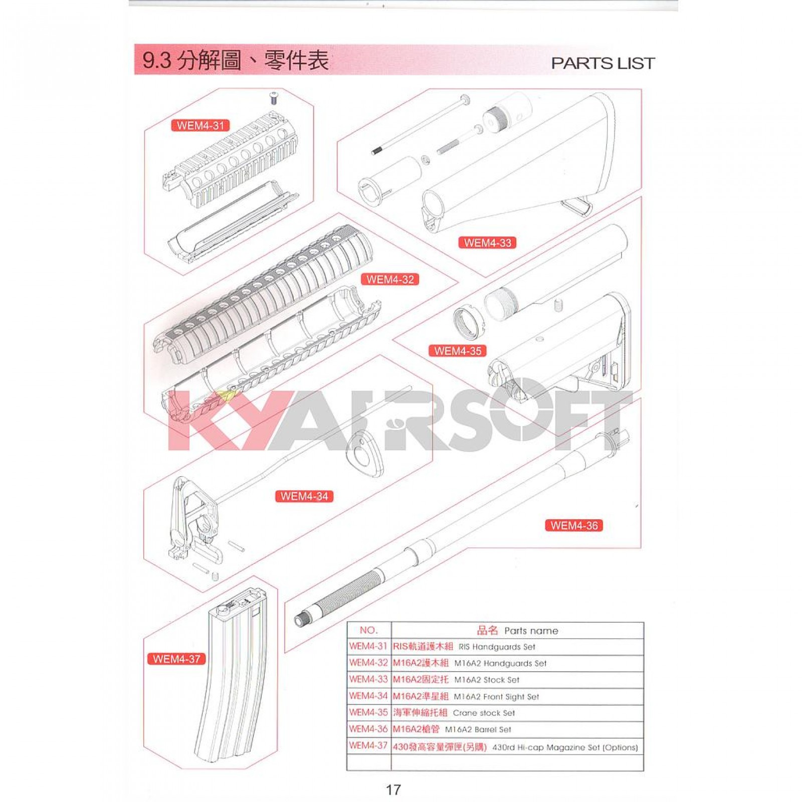 WE M4 # WEM4-35 - M4 Series - WE Rifles (AEG) - Parts