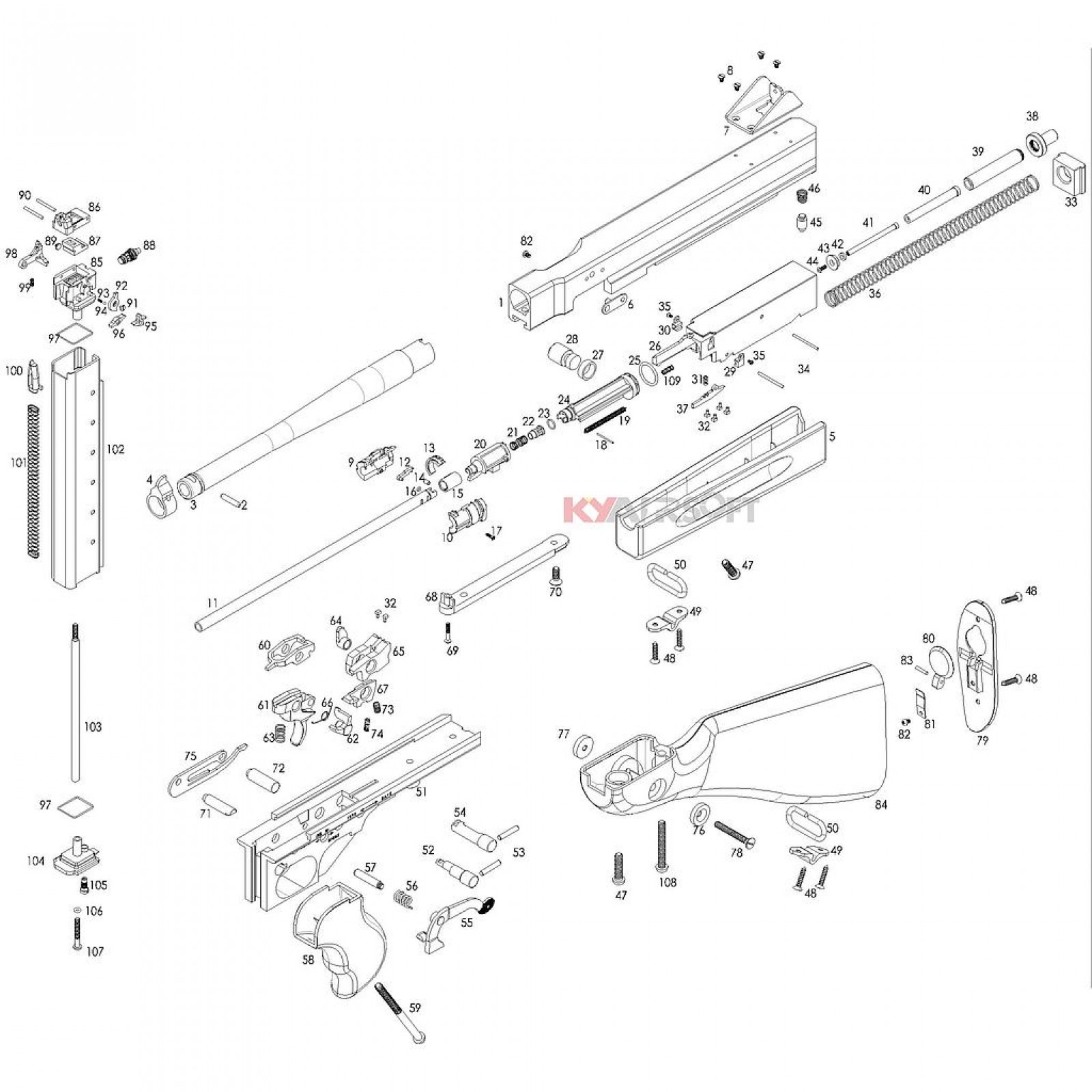 M1A1 55 M1A1 Series (Thompson) WE SMG (GBBR) Parts