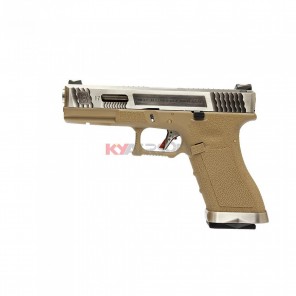 WE G17 T8 - SV SLIDE/SV BARREL/TAN FRAME (2 magazines bundle)