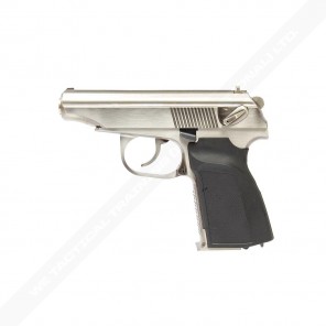 WE Metal MAKAROV GBB Pistol with Silencer Silver