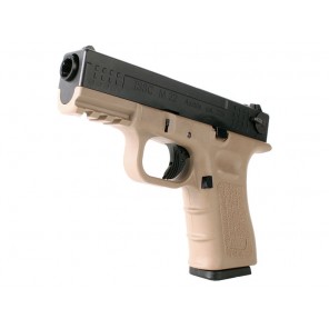 ISSC Licensed M-22 Full Metal Airsoft GBB Gas Blowback Pistol by WE (Color: Desert / Green Gas) - Complete upper slide