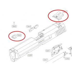 WE BB series Front and rear sight set
