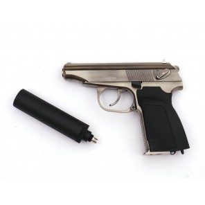WE Metal MAKAROV GBB Pistol with Silencer ( SV,  RN Marking)