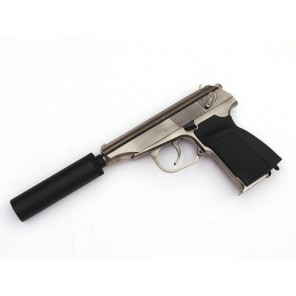 WE Metal MAKAROV GBB Pistol with Silencer ( SV,  RN Marking)