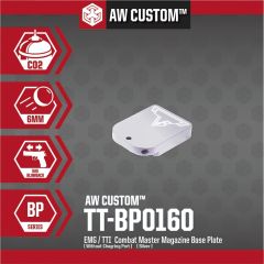 EMG / TTI COMBAT MASTER MAGAZINE BASE PLATE (NO CHARGING PORT- SILVER)