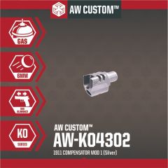 AW Custom 1911 COMPENSATOR MOD 1 (SILVER)