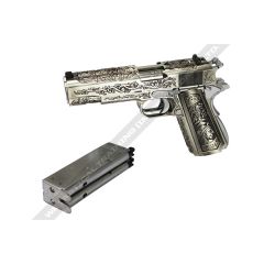 WE - Double barrel 1911 Incan Warrior Engraved Version