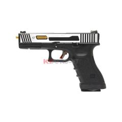 KY custom WE G17 GEN 3HI-SPEED Two Tone (Silver/Black) (2 Magazine Bundle)