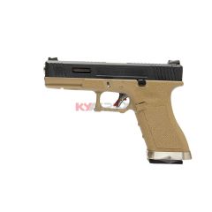 WE G17 T2 - BK Slide/SV Barrel/TAN Frame