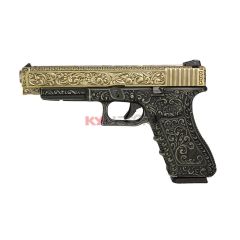 WE G34 Classic Floral Pattern - Ivory - With UPC Pistol Display Case