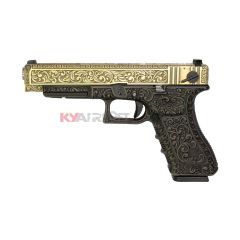 WE G35 Classic Floral Pattern - BRONZE With UPC Pistol Display Case