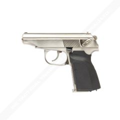 WE Metal MAKAROV GBB Pistol with Silencer Silver