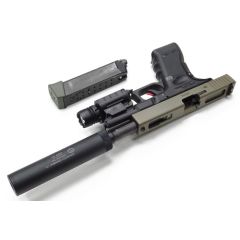 Compact Pistol Silencer - 14mm Negative