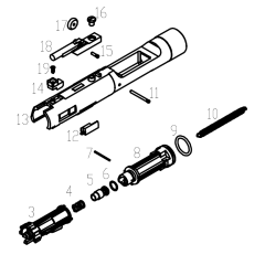 WE M4 V3 Complete Bolt set with nozzle