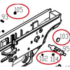 WE SCAR GBB Lower Fake Pin (1set x 6)