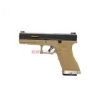 WE G17 T6 - BK SLIDE/GD BARREL/TAN FRAME (2 magazines bundle)