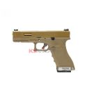 WE G17 T9 - TAN SLIDE/GD BARREL/TAN FRAME (2 magazines bundle)